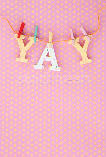 YAY Banner on pink and yellow Stock photo © BarbaraNeveu