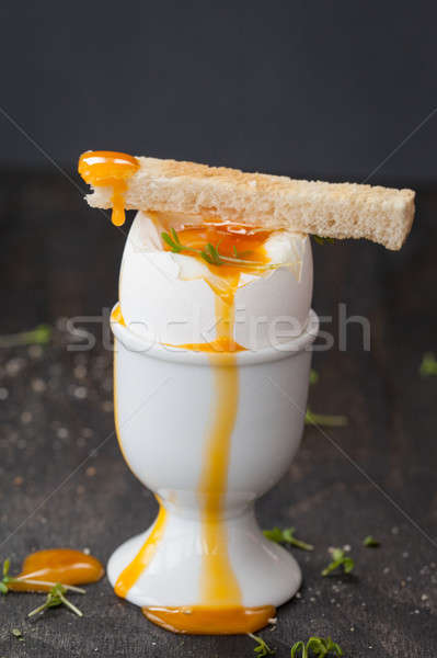 Soft boiled runny egg Stock photo © BarbaraNeveu