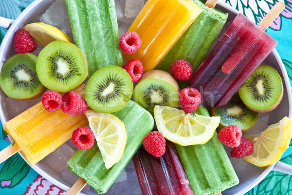 Colorful popsicles with fresh fruits Stock photo © BarbaraNeveu