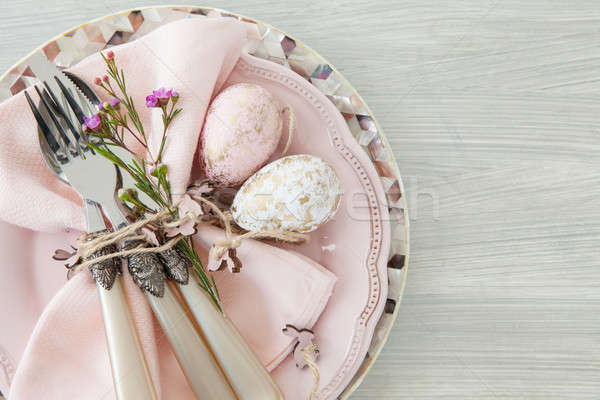 Decorative table setting for easter Stock photo © BarbaraNeveu