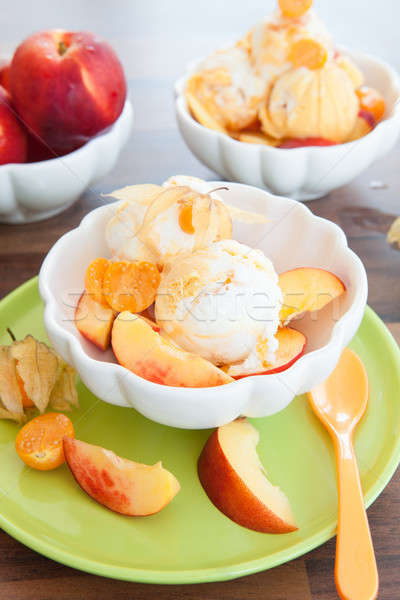 Ice cream with nectarines Stock photo © BarbaraNeveu