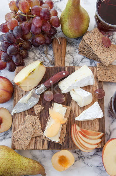 Stock photo: Soft cheese and crackers