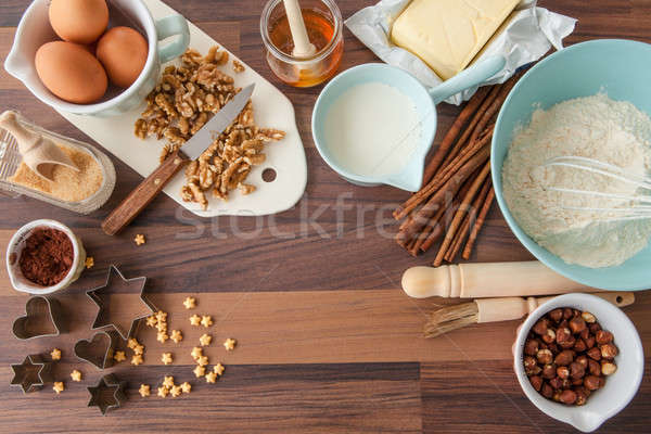 Stock photo: Ingredients for xmas baking