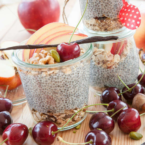 Chia Pudding with fresh fruits Stock photo © BarbaraNeveu