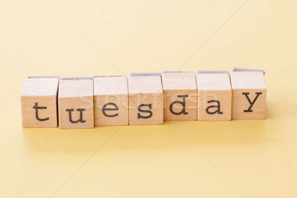Tuesday letting with wooden stamps Stock photo © BarbaraNeveu