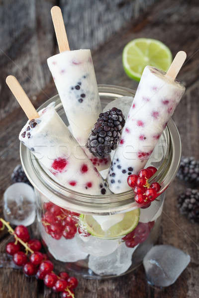 Frozen yogurt popsicles Stock photo © BarbaraNeveu