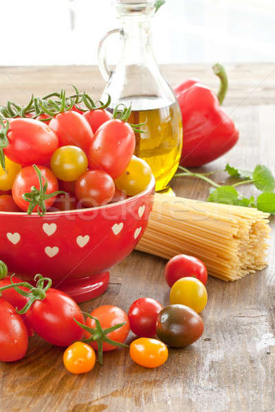 Variety of tomatoes and pasta Stock photo © BarbaraNeveu