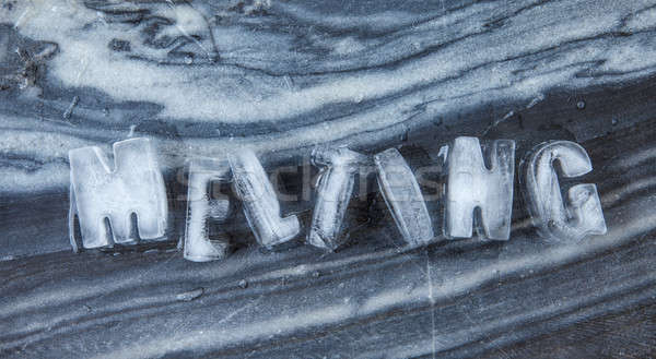 Schmelze Beschriftung Eiswürfel dunkel Marmor Hintergrund Stock foto © BarbaraNeveu