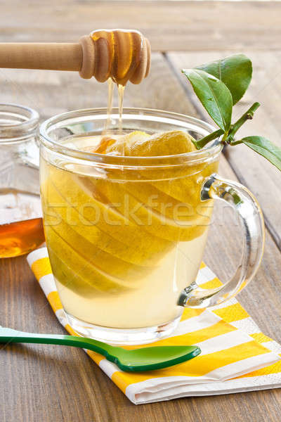 茶 新鲜 柠檬 玻璃 杯 有机 glass mug of tea