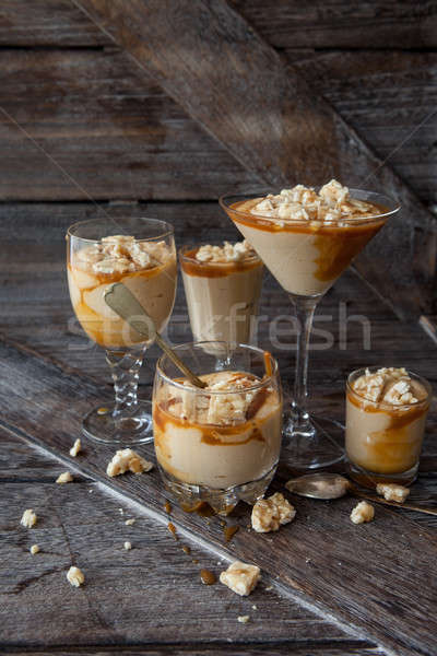 Stockfoto: Heerlijk · karamel · pinda · voedsel · dessert · noten