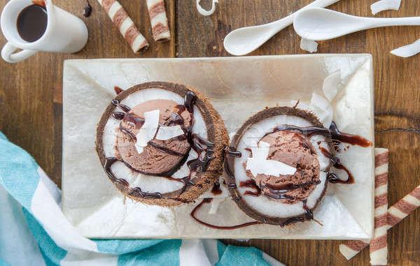 Chocolate ice cream in coconut  Stock photo © BarbaraNeveu