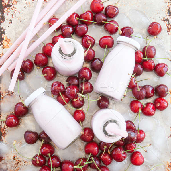 Creamy milk shake with cherries Stock photo © BarbaraNeveu