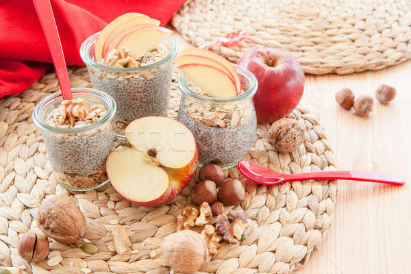 Chia Pudding with fresh fruits Stock photo © BarbaraNeveu