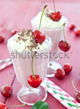 Smoothie rouge fruits baies crème fouettée alimentaire [[stock_photo]] © BarbaraNeveu