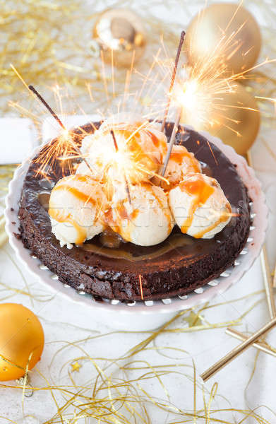 Gâteau nouvelle ans fête gâteau au chocolat [[stock_photo]] © BarbaraNeveu