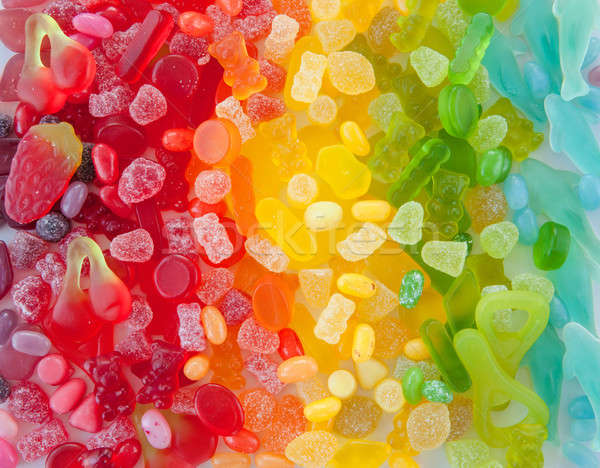 Színes puha cukorka szívárványszínű háttér eper Stock fotó © BarbaraNeveu