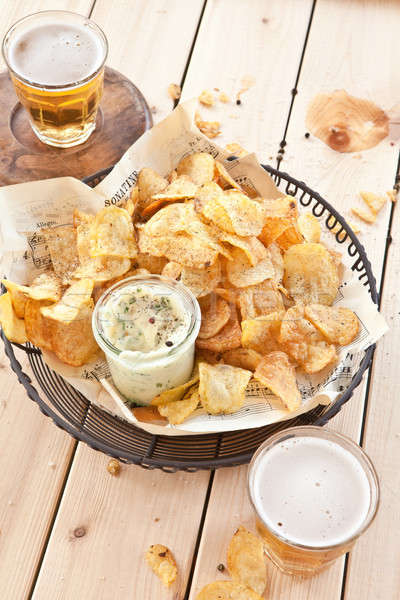 Homemade chips with dip Stock photo © BarbaraNeveu