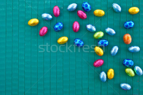 Colorido huevos de Pascua rústico primavera chocolate Foto stock © BarbaraNeveu
