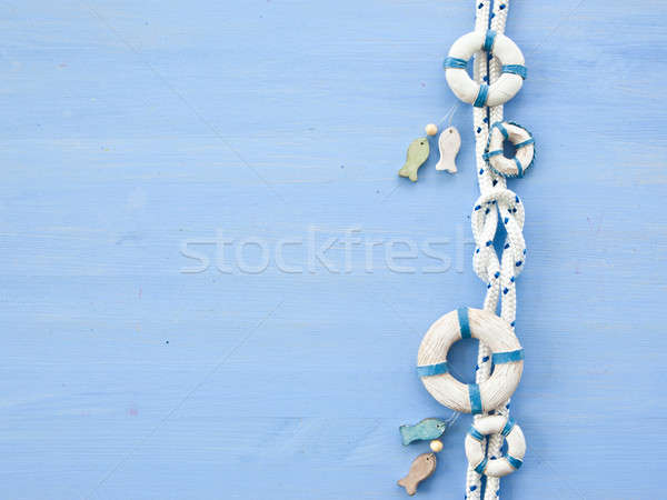 Blue background with a reef knot Stock photo © BarbaraNeveu