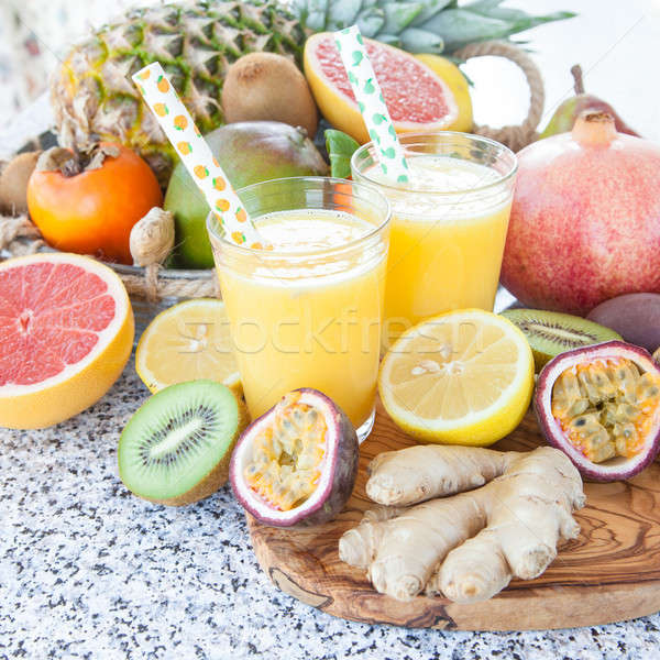 Fresh pressed fruit juice Stock photo © BarbaraNeveu