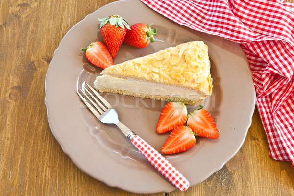[[stock_photo]]: Pièce · gâteau · rouge · fruits · fraises · vintage