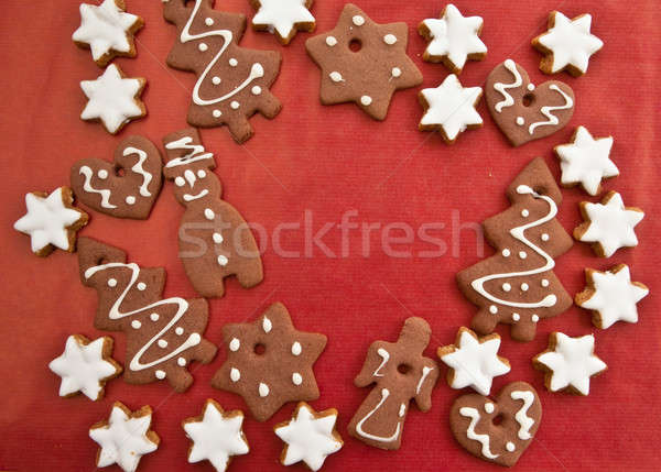 Ginger bread on red Stock photo © BarbaraNeveu