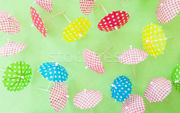 Cocktail umbrellas on Green Stock photo © BarbaraNeveu