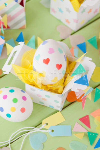 Easter eggs with colorful stickers Stock photo © BarbaraNeveu