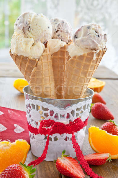 Ice cream in waffle cone Stock photo © BarbaraNeveu