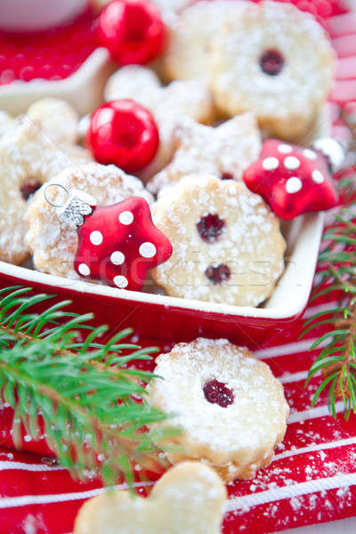 Foto stock: Natal · bolinhos · vermelho · foto · raio