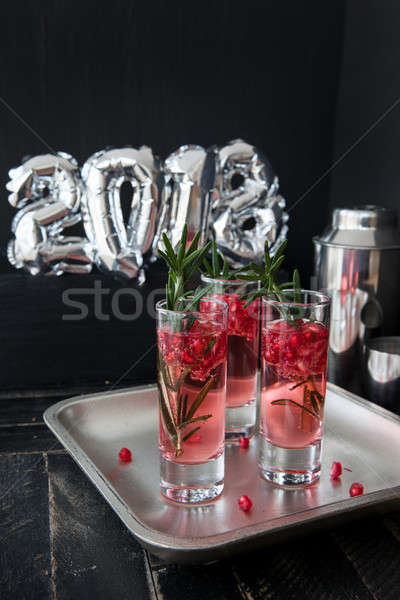 Koktajl rozmaryn szampan granat pić Zdjęcia stock © BarbaraNeveu