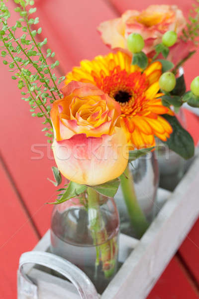 Fresh flowers in little bottles Stock photo © BarbaraNeveu