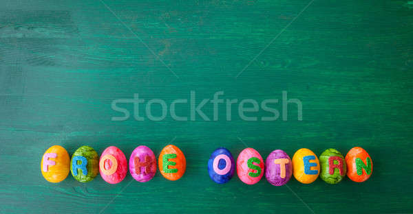 Colorido huevos de Pascua feliz pascua rústico Pascua Foto stock © BarbaraNeveu