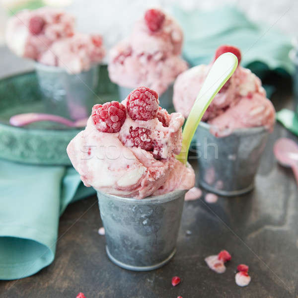 Homemade raspberry ice cream Stock photo © BarbaraNeveu