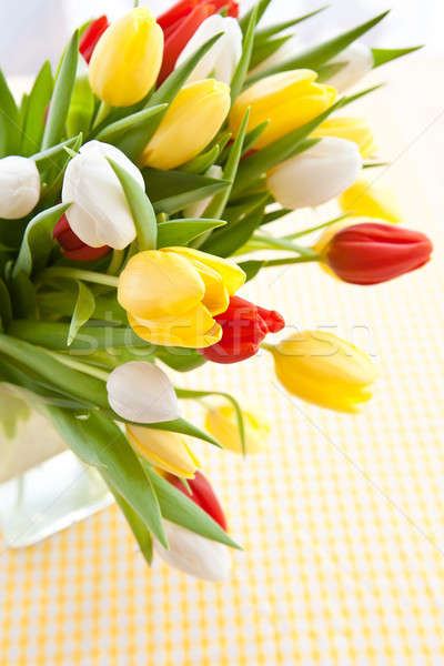 Friss tulipánok húsvét színes váza születésnap Stock fotó © BarbaraNeveu
