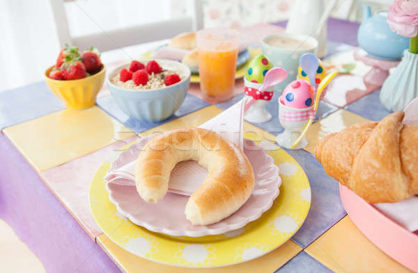 Stock photo: Cheerful table setting for breakfast