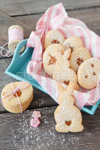 Stock photo: Jam filled easter cookies