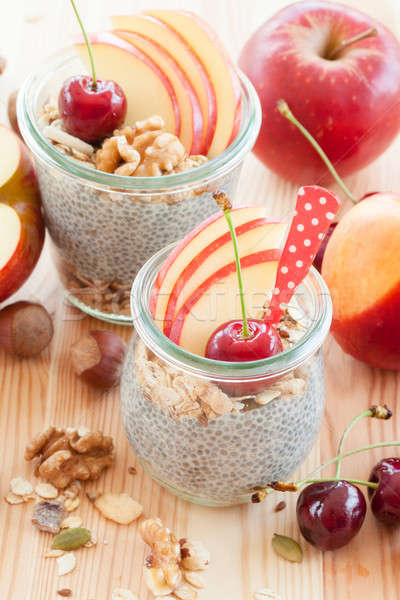 Chia Pudding with fresh fruits Stock photo © BarbaraNeveu