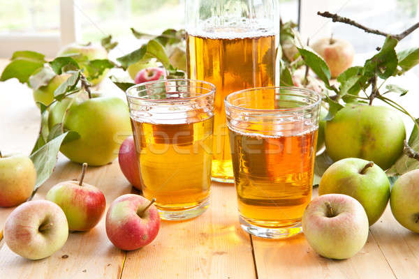 [[stock_photo]]: Jus · de · pomme · fraîches · pommes · variété · organique · alimentaire