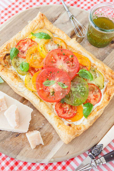 Homemade puff pastry with fresh tomatoes Stock photo © BarbaraNeveu