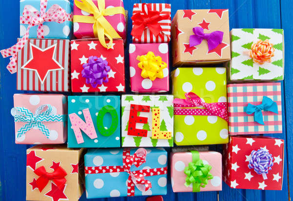Little presents wrapped in colorful paper Stock photo © BarbaraNeveu