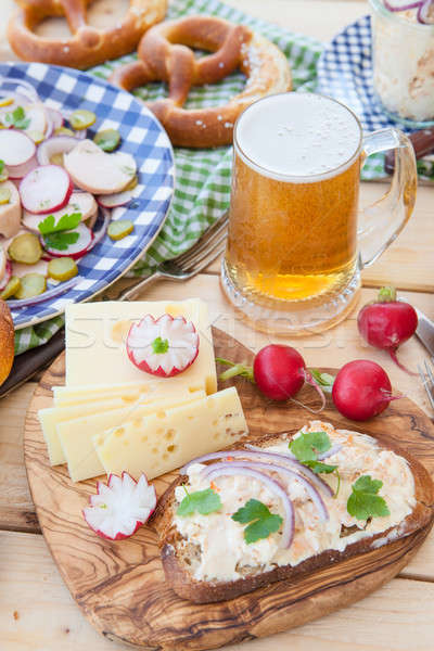 Rustic cheese platter Stock photo © BarbaraNeveu