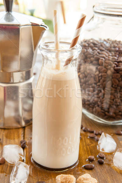 Iced coffee in vintage bottle Stock photo © BarbaraNeveu