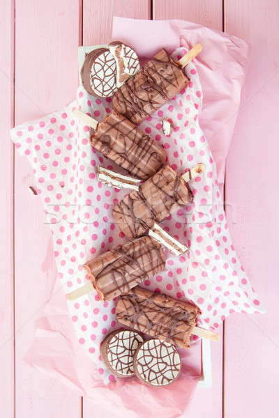 Homemade chocolate popsicles Stock photo © BarbaraNeveu