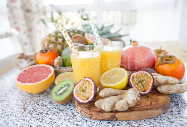 Fresh pressed fruit juice Stock photo © BarbaraNeveu