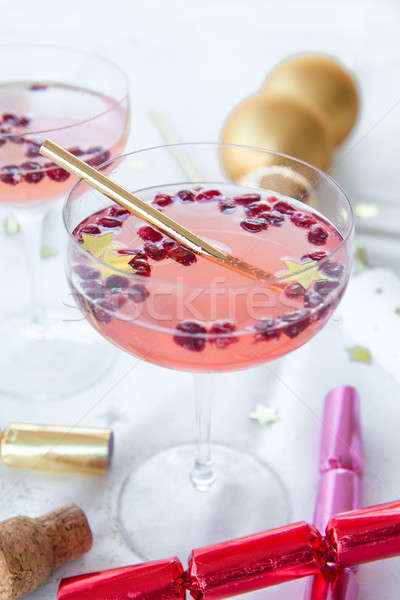 Stok fotoğraf: Pembe · kokteyl · Noel · kabarcıklı · süslemeleri