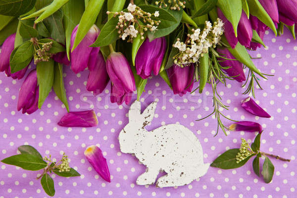 Stock photo: Fresh purple tulips