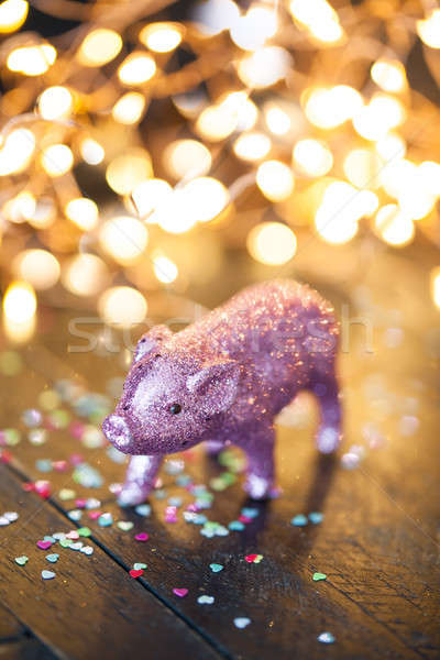 мало розовый свинья удачливый очарование рождения Сток-фото © BarbaraNeveu