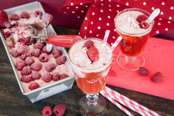 Stok fotoğraf: Ahududu · dondurma · soda · taze · ahududu