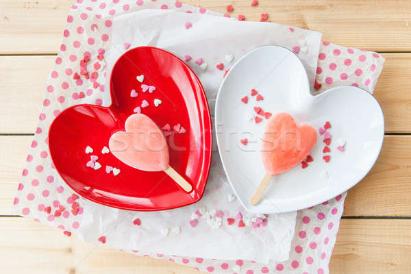 Ice cream pops in heart shape Stock photo © BarbaraNeveu